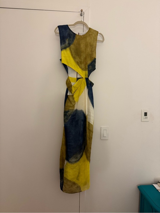 Zara Dresses & Skirts - Zara Cutout Maxi Dress in Yellow, Navy and Olive